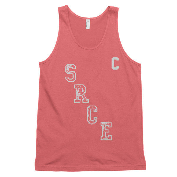 Classic SRCE Vintage Diagonal Hockey Throwback Tank Top Shirt (Unisex) -  - Coral / XS - srce threads - 11