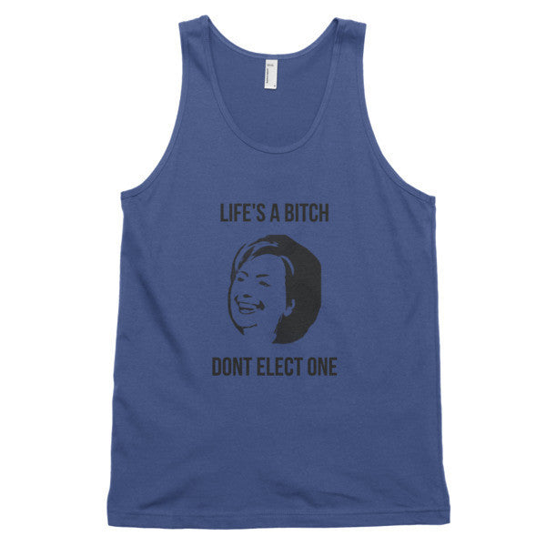 "Life's  A Bitch" Hillary Black Tank Top (Unisex) -  - Lapis / XS - srce threads - 4