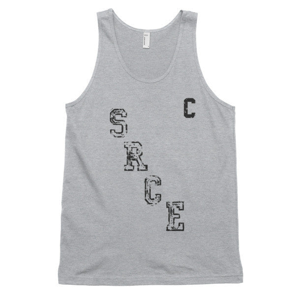 Classic SRCE Vintage Throwback Diagonal Hockey Black Cpatain Tank Top (Unisex) -  - Heather Grey / XS - srce threads - 2