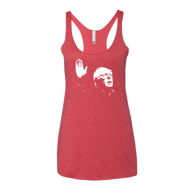 Women's Classic Bernie Sketch Portrait Tank Top - Vintage Throwback Style Rally Design -  - Vintage Red / XS - srce threads - 11