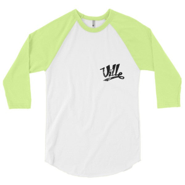 SRCE "Ville Vintage" Series 3/4 Raglan Baseball Tee Shirt (Unisex) -  - White/Neon Yellow / XS - srce threads - 12