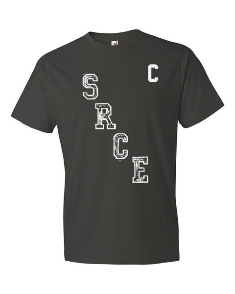 SRCE Vintage Diagonal Hockey Throwback Short Sleeve T-Shirt (Unisex) -  - Smoke / S - srce threads - 1