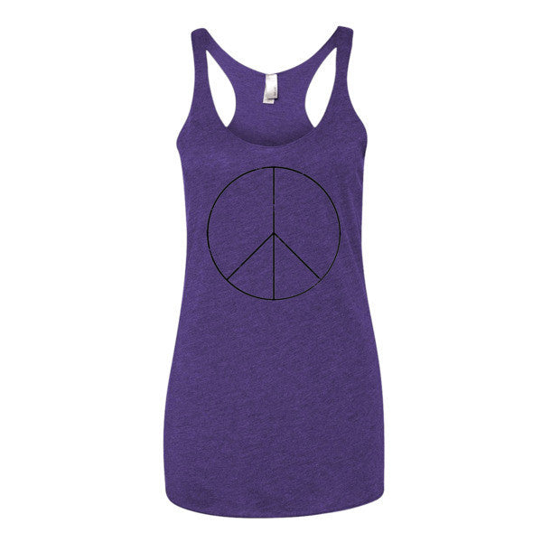 Women's Peace Sign Skinny Black Racerback Tank Top -  - Purple Rush / XS - srce threads - 5