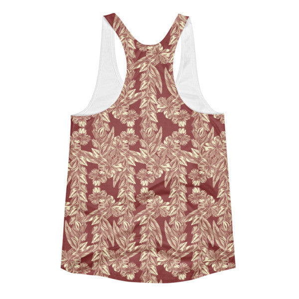 Women's Trop Vine Off Red Yellow Summer Racerback Tank Top -  -  - srce threads - 2