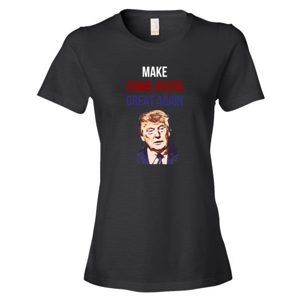 Women's "Make Comb-overs Great Again" Short Sleeve T-Shirt -  - Black / S - srce threads - 2
