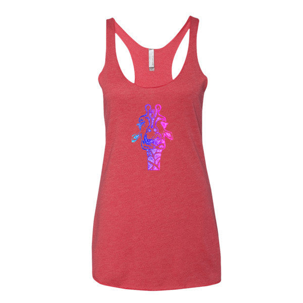 Women's Trippy Giraffe Summer Tank Top -  - Vintage Red / XS - srce threads - 11