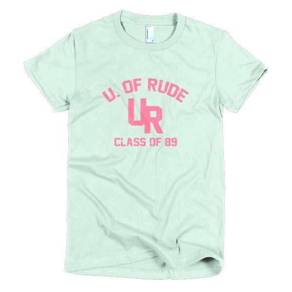 Women's "Rude U." Peach Vintage College Summer T-Shirt -  - Sea Foam / S - srce threads - 10