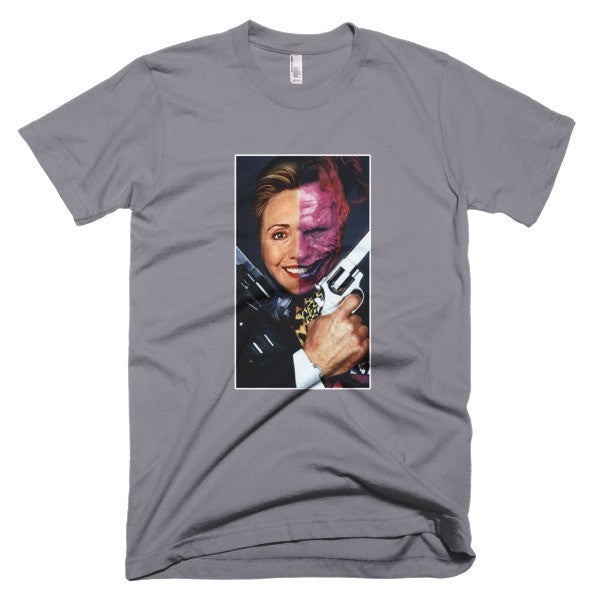 "2 Face Hillary" Short Sleeve T-Shirt (Unisex) -  - Slate / XS - srce threads - 4