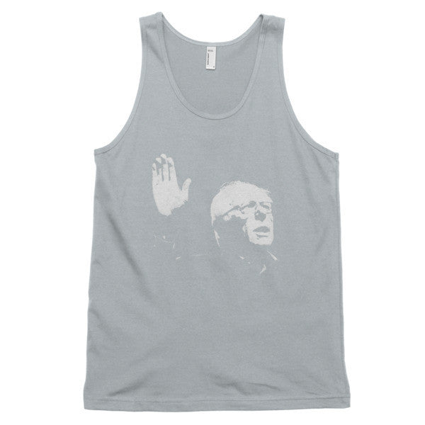 Classic Bernie Sketch Portrait Tank Top (Unisex) - Vintage Throwback Style Rally Design -  - New Silver / XS - srce threads - 8