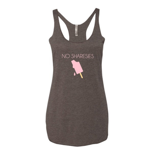Women's "No Sharesies" Summer Drip Vintage Ice Cream Racerback Tank Top -  - Macchiato / XS - srce threads - 2