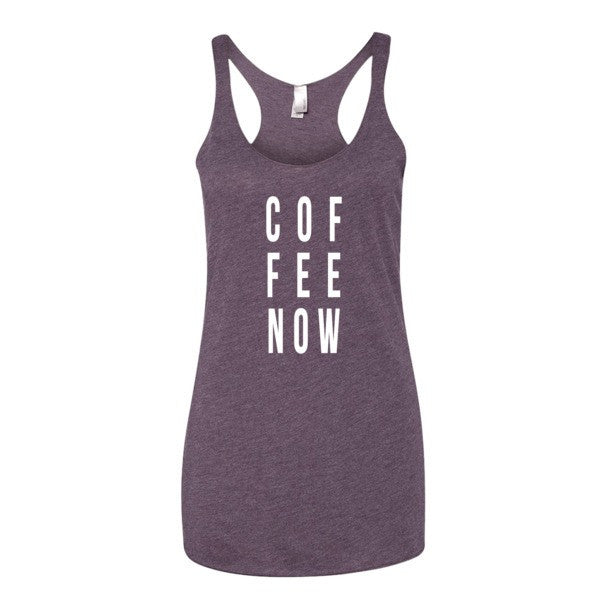 Women's Coffee Now Morning Person Summer Racerback Tank Top -  - Vintage Purple / XS - srce threads - 6