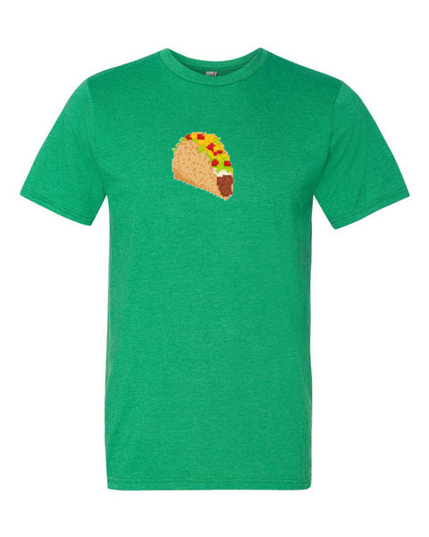 Digital Retro 8 Bit Taco Shirt -  - Heather Green / S - srce threads - 10