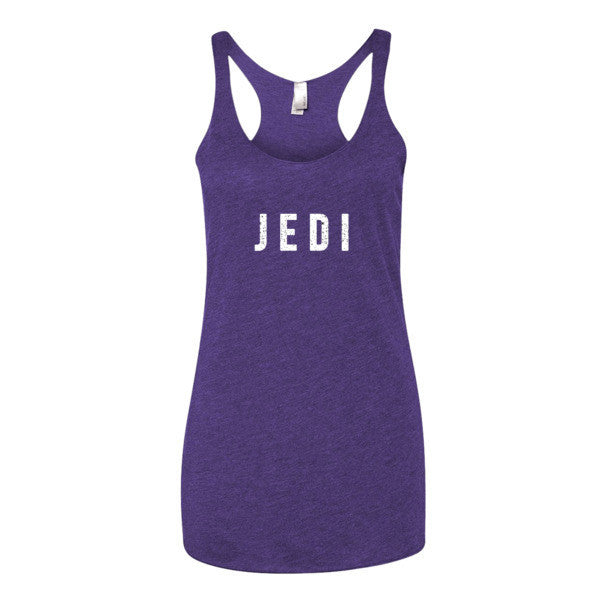 Women's White Jedi Stars Racerback Tank -  - Purple Rush / XS - srce threads - 5