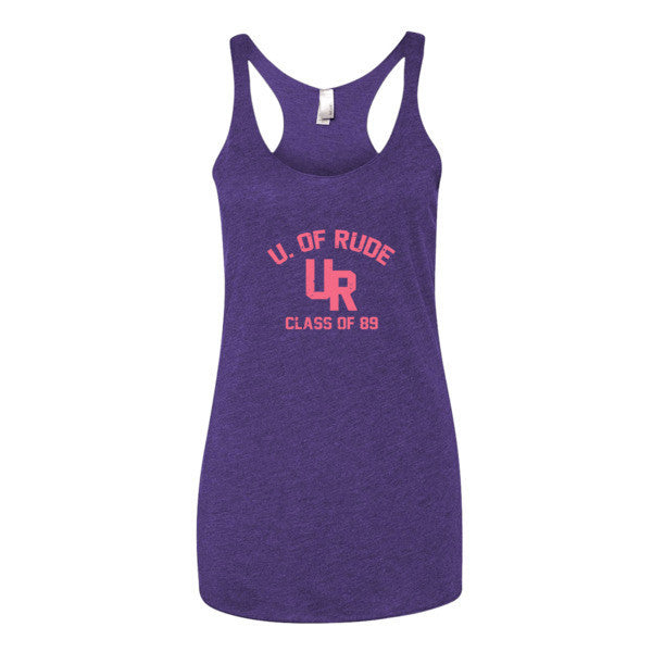 Women's "Rude U." Peach Vintage College Summer Tank Top (Unisex) -  - Purple Rush / XS - srce threads - 5