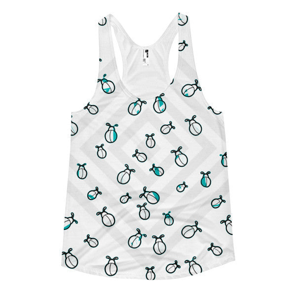 Women's Summer Lady Bug Cyan Vintage Racerback Tank Top -  - XS - srce threads - 1
