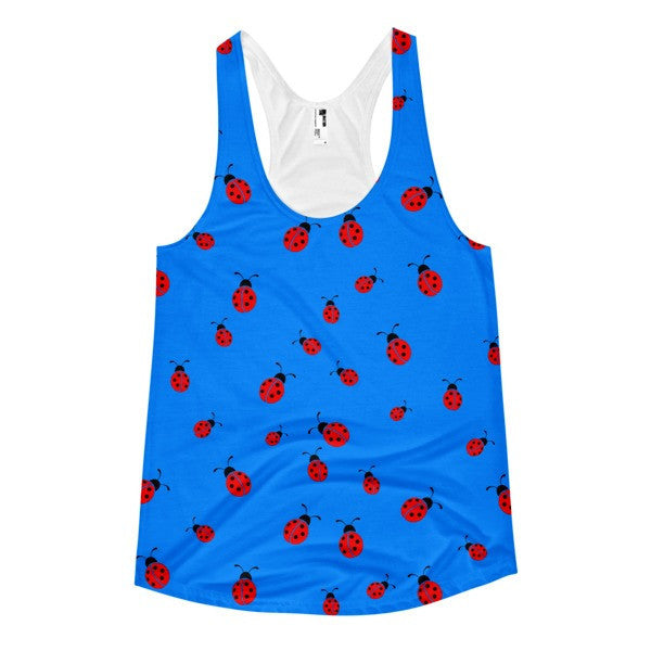 Women's Blue Ladybug Summer Racerback Tank -  - XS - srce threads - 1