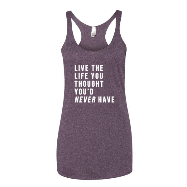 Women's Live the Life White Tank Top -  - Vintage Purple / XS - srce threads - 6