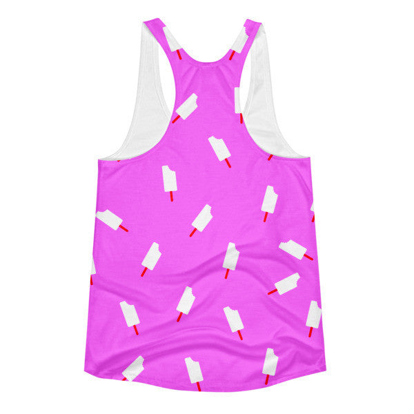 Women's "Summer Drip" Neon Pinks Vintage Ice Cream Racerback Tank -  -  - srce threads - 2