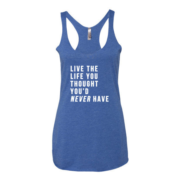 Women's Live the Life White Tank Top -  - Vintage Royal / XS - srce threads - 7