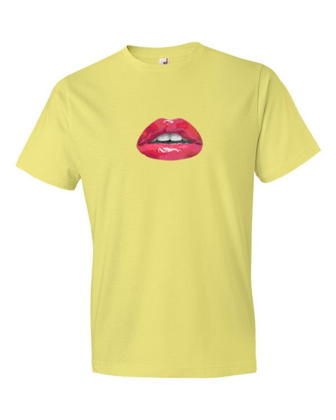 Short Sleeve Pucker Lips T-Shirt -  - Spring Yellow / S - srce threads - 10