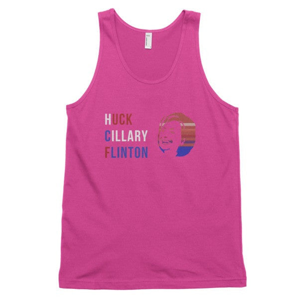 "Huck Cillary Flinton" Say What You Mean Face Classic Tank Top (Unisex) -  - Fuchsia / XS - srce threads - 14