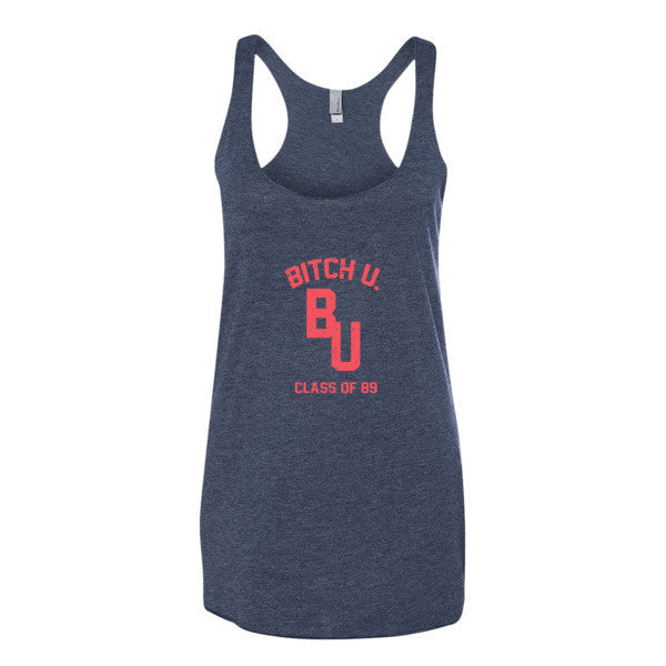 Women's Classic "Bitch U. Class of 89'" Vintage Racerback Summer Tank Top -  - Vintage Navy / XS - srce threads - 4