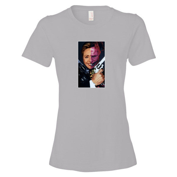 Women's "2 Face Hillary" Short Sleeve T-Shirt -  - Silver / S - srce threads - 12