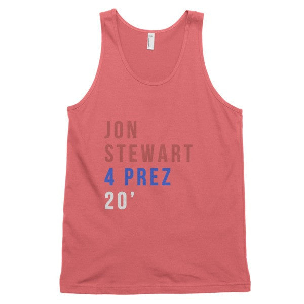 Jon Stewart 4 Prez 20' Tank Top (Unisex) -  - Coral / XS - srce threads - 13