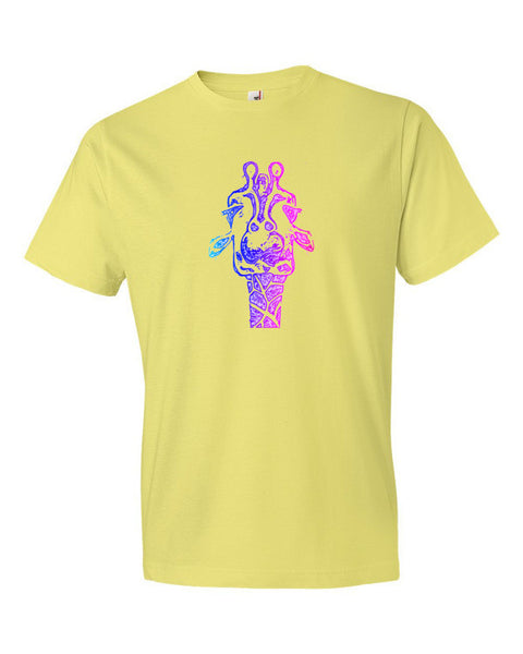 Short Sleeve Trippy Giraffe T-Shirt -  - Spring Yellow / S - srce threads - 1