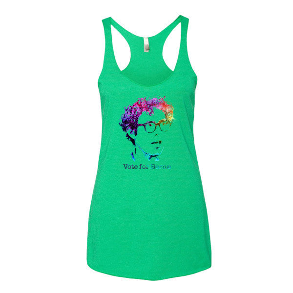 Women's Vintage Vote for Bernie Rainbow Portrait Rally Classic Tank Top (Unisex) - Vintage Throwback Style Rally Design -  - Envy / XS - srce threads - 1