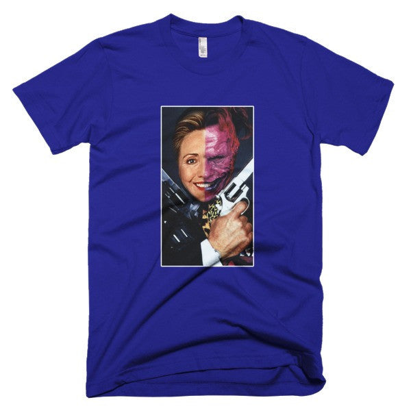 "2 Face Hillary" Short Sleeve T-Shirt (Unisex) -  - Lapis / XS - srce threads - 6