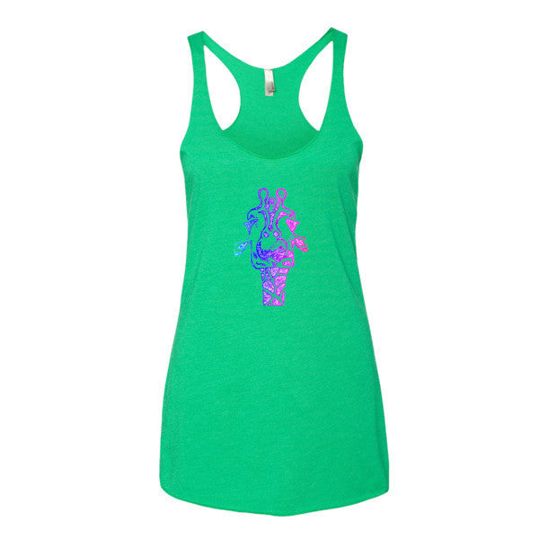 Women's Trippy Giraffe Summer Tank Top -  - Envy / XS - srce threads - 8