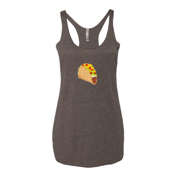 Women's Retro Digital 8 Bit Taco Racerback Tank Top -  - Macchiato / XS - srce threads - 5