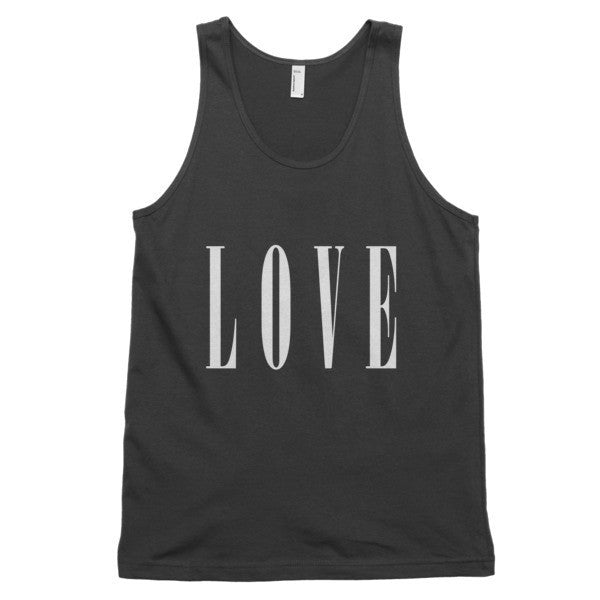 Classic LOVE White Tank Top (Unisex) -  - Black / XS - srce threads - 1