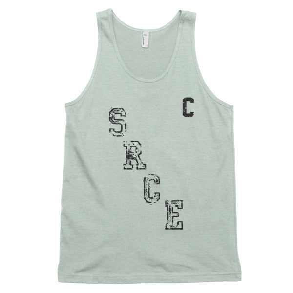 Classic SRCE Vintage Throwback Diagonal Hockey Black Cpatain Tank Top (Unisex) -  - Ash Grey Sea Foam / XS - srce threads - 6