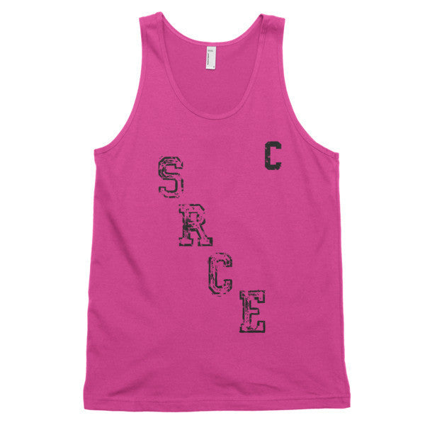 Classic SRCE Vintage Throwback Diagonal Hockey Black Cpatain Tank Top (Unisex) -  - Fuchsia / XS - srce threads - 12