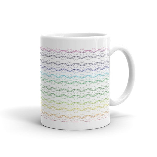 8 Bit Cat White Retro Mug -  - 11oz - srce threads - 1