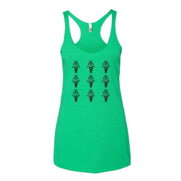 Women's Trippy Giraffe Tri-Head Tank Top -  - Envy / XS - srce threads - 2