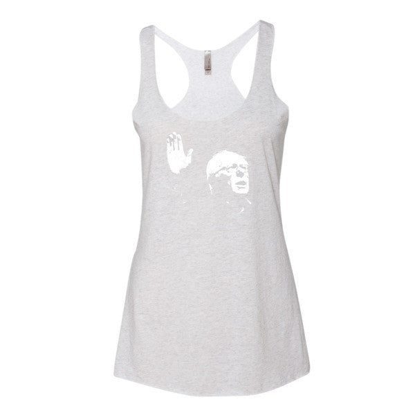 Women's Classic Bernie Sketch Portrait Tank Top - Vintage Throwback Style Rally Design -  - Heather White / XS - srce threads - 9