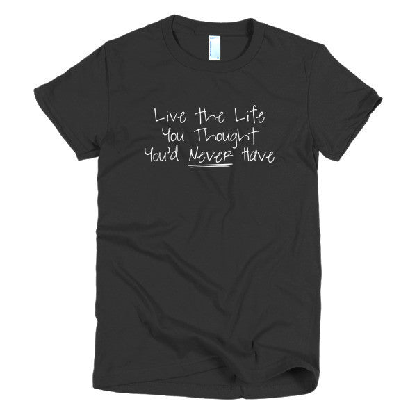 Women's "Live the Life" Motivation White Short Sleeve T-Shirt -  - Black / S - srce threads - 1