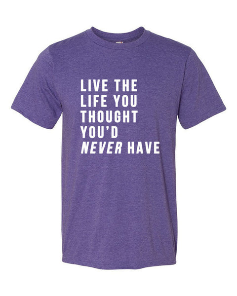Short Sleeve Live the Life T-Shirt -  - Heather Purple / S - srce threads - 7