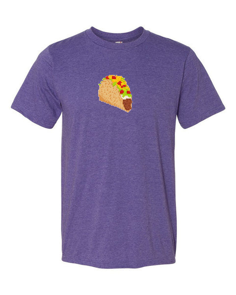 Digital Retro 8 Bit Taco Shirt -  - Heather Purple / S - srce threads - 6