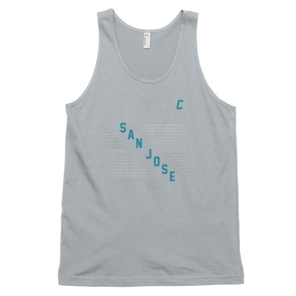 Classic "San Jose" Retro Diagonal Captain Double Zero Summer Tank Top (Unisex) -  - New Silver / XS - srce threads - 8