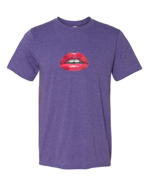 Short Sleeve Pucker Lips T-Shirt -  - Heather Purple / S - srce threads - 5