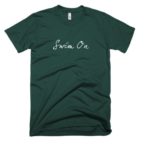 Short Sleeve "Swim On" Motivation White T-Shirt (Unisex) -  - Forest / XS - srce threads - 3