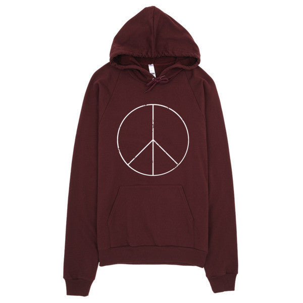 Classic Peace Sign Skinny White Hoodie (Unisex) -  - Truffle / XS - srce threads - 7