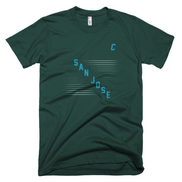 Classic "San Jose" Retro Diagonal Captain Double Zero Short Sleeve T-Shirt (Unisex) -  - Forest / XS - srce threads - 3