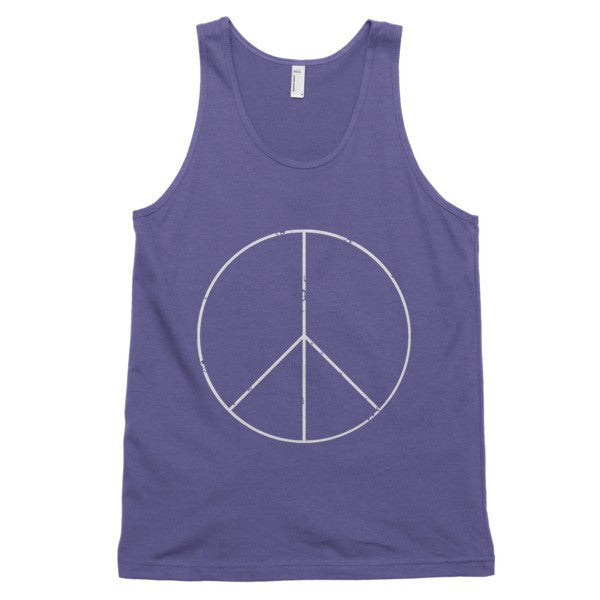 Classic Peace Sign Skinny White Tank Top (Unisex) -  - Purple / XS - srce threads - 5
