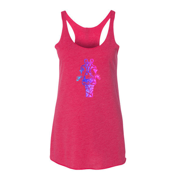 Women's Trippy Giraffe Summer Tank Top -  - Vintage Shocking Pink / XS - srce threads - 12