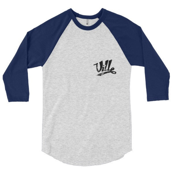 SRCE "Ville Vintage" Series 3/4 Raglan Baseball Tee Shirt (Unisex) -  - Heather Grey/Navy / XS - srce threads - 18